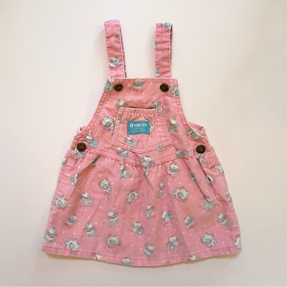 Vintage Oshkosh B’Gosh Size 24 Months Corduroy Jumper Pink Made in USA